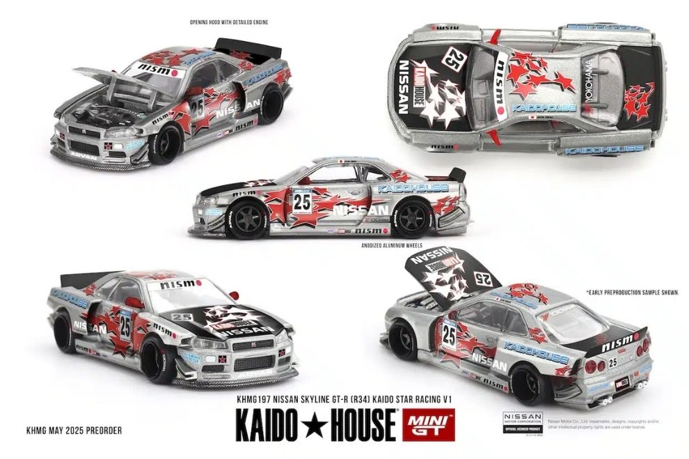 Kaido House KHMG197 Nissan Skyline GT-R R34 nhiều góc nhìn, nắp capo mở