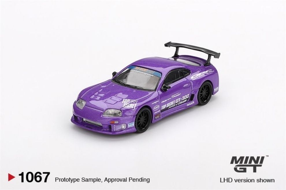 Mini GT MGT01067 Toyota Supra A80 Top Secret GT-300 màu tím, tỉ lệ 1:64