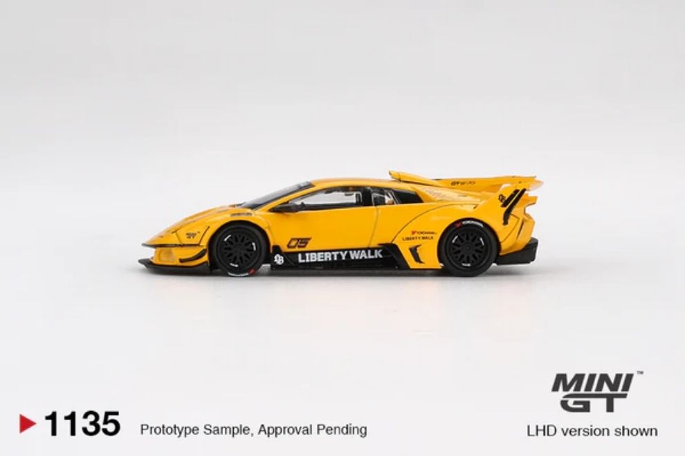 Mini GT MGT01135 LB-Silhouette Works Lamborghini Murciélago GT Evo Yellow – ảnh chi tiết 2