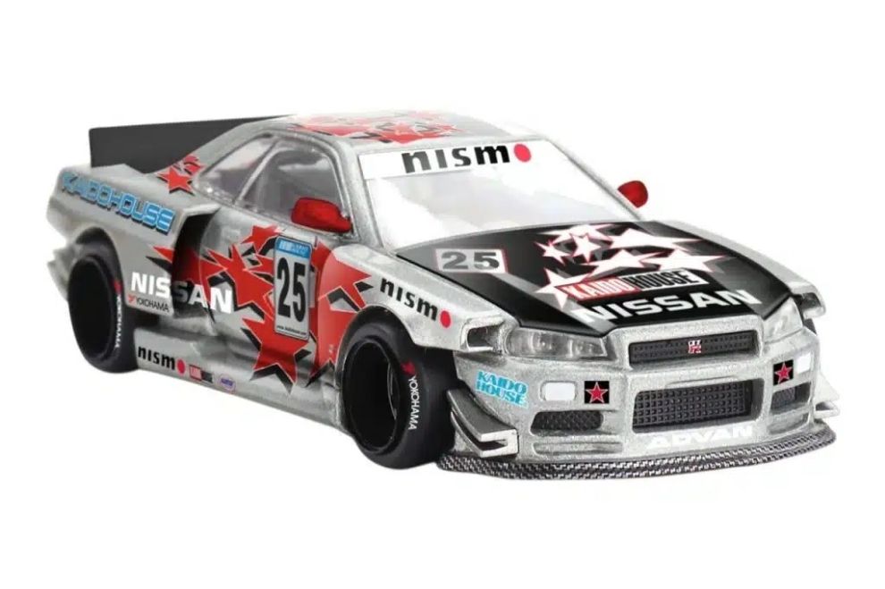 Kaido House KHMG197 Nissan Skyline GT-R R34 Kaido Star Racing V1 livery bạc đỏ số 25