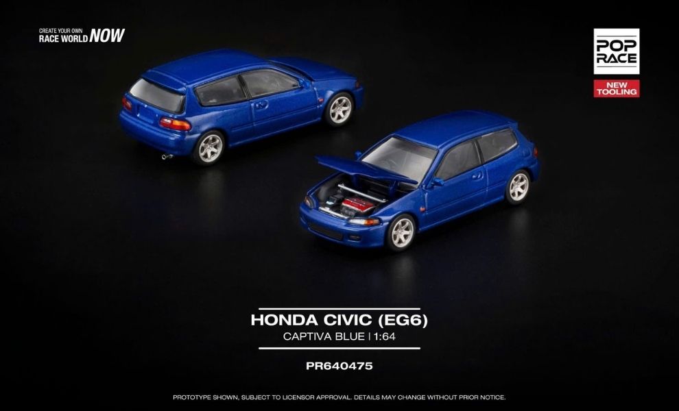 Pop Race PR640475 Honda civic eg6 captiva blue New Tooling – ảnh chi tiết 2