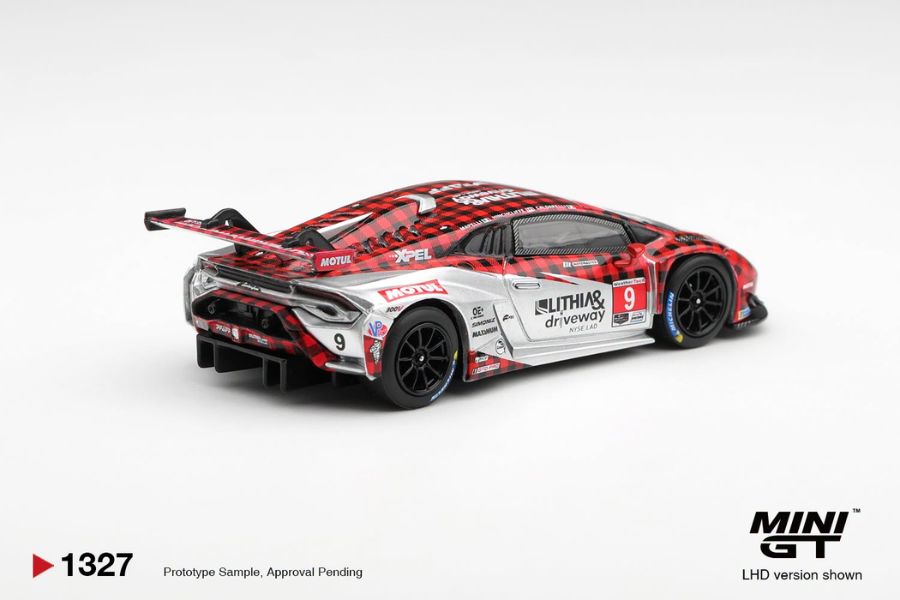 Mini GT MGT01327 Lamborghini Huracan GT3 EVO2 #9 Pfaff Motorsports 2025 IMSA WeatherTech GTD Pro – ảnh chi tiết 2