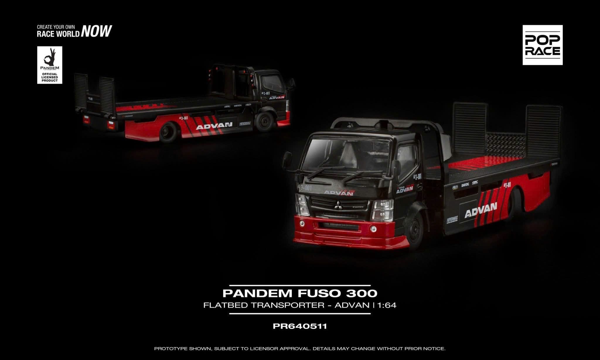 Pop Race PR640511 PANDEM FUSO 300 FLATBED TRANSPORTER ADVAN – ảnh chi tiết 2