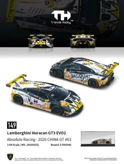 Trends Hobby TH149 241083S Lamborghini Huracán GT3 EVO2 China GT Zhuhai 2026 #63 Acrylic Case tỉ lệ 1:64, ảnh sản phẩm