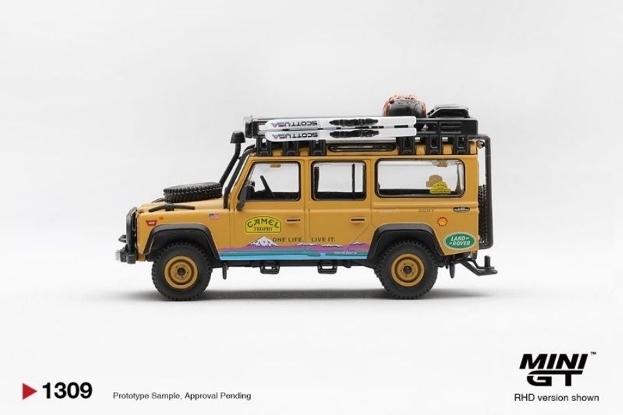 Mini GT MGT01309 Land Rover Defender 110 1998 Camel Trophy Tierra del Fuego CT.10 USA – ảnh chi tiết 2