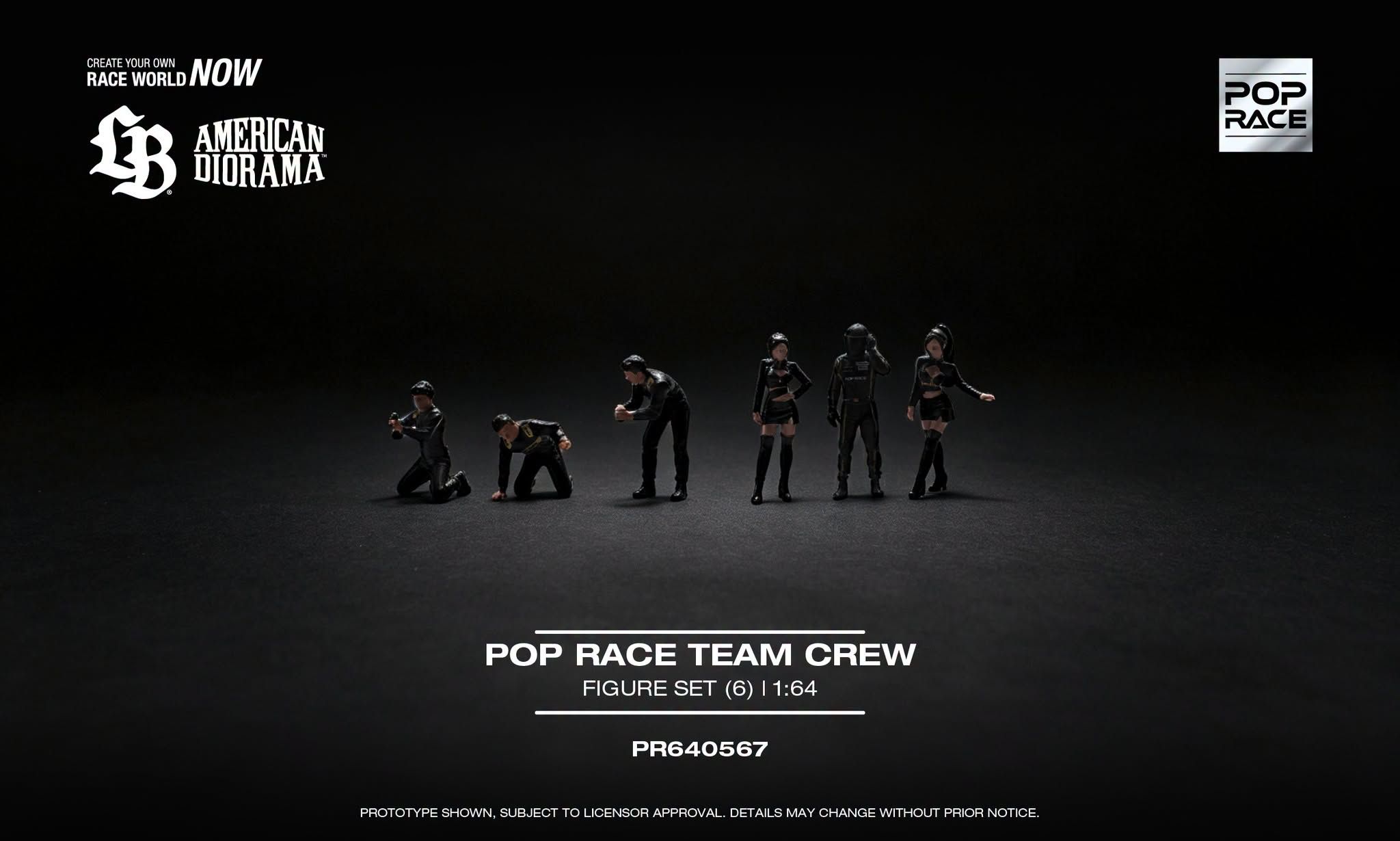 Pop Race PR640567 Team Crew bộ 6 figure tỉ lệ 1:64