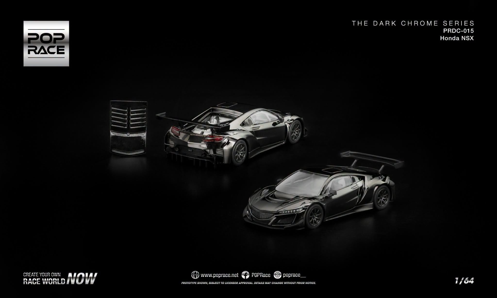 Pop Race PRDC015 Honda NSX GT3 EVO22 Dark Chrome – ảnh chi tiết 2