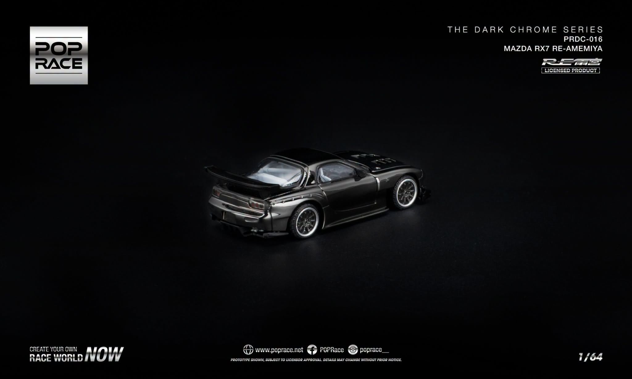 Pop Race PRDC016 Mazda RX-7 RE-Amemiya Dark Chrome – ảnh chi tiết 2